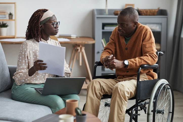 health care social worker with elderly