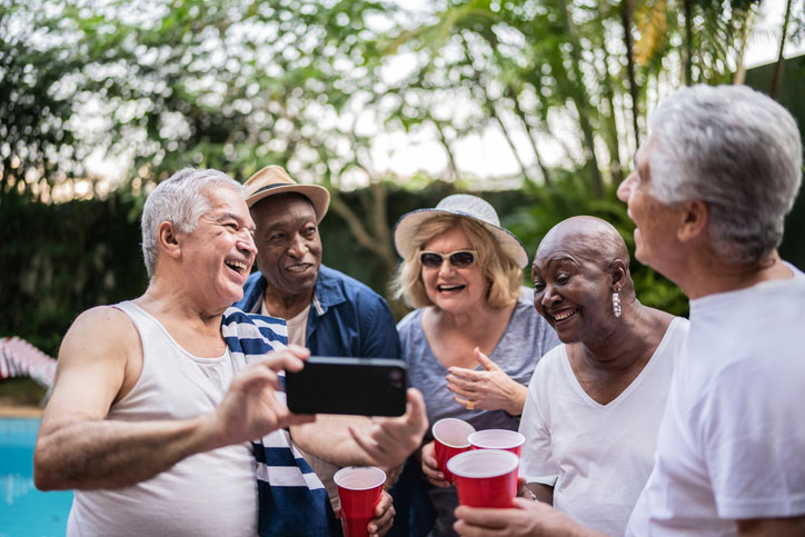 senior friends at a bbq