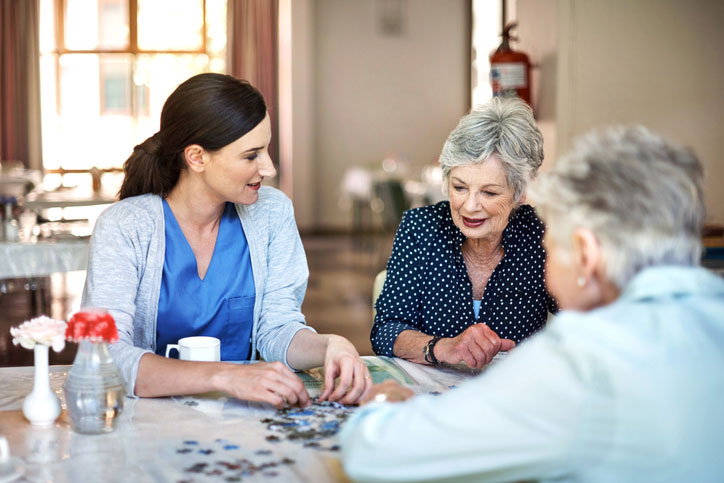 talking with the senior women